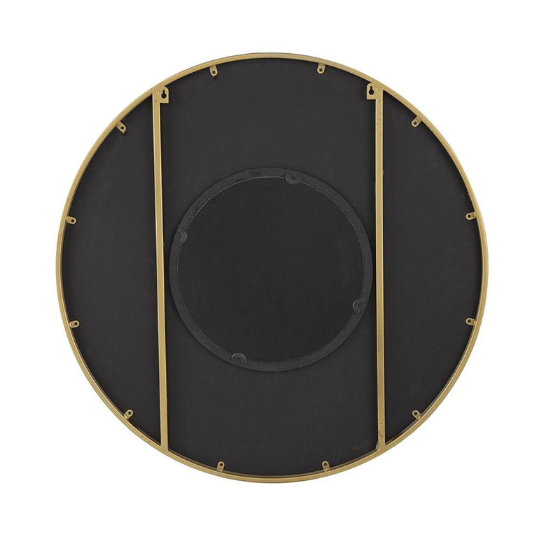 32" Round Framed Accent Mirror - Black / Gold