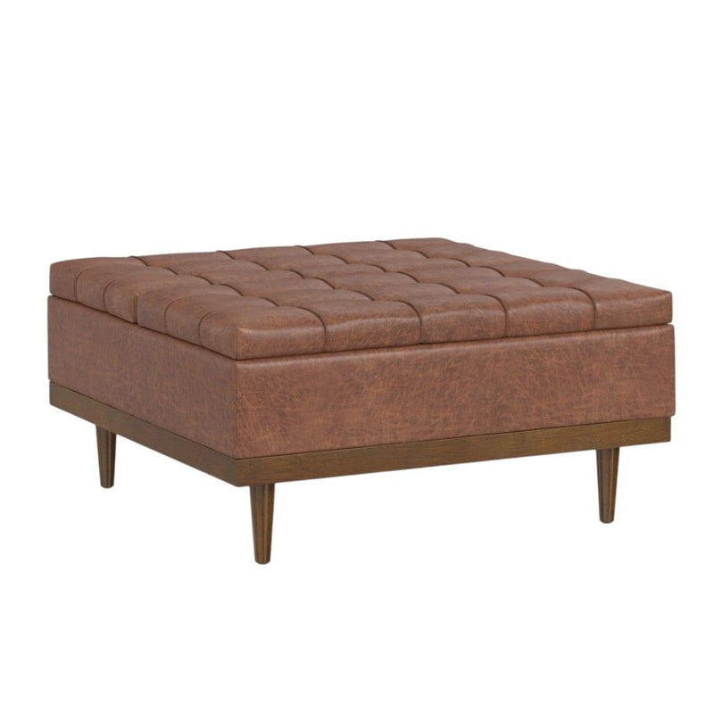 Upholstery Storage Ottoman - Brown / Walnut