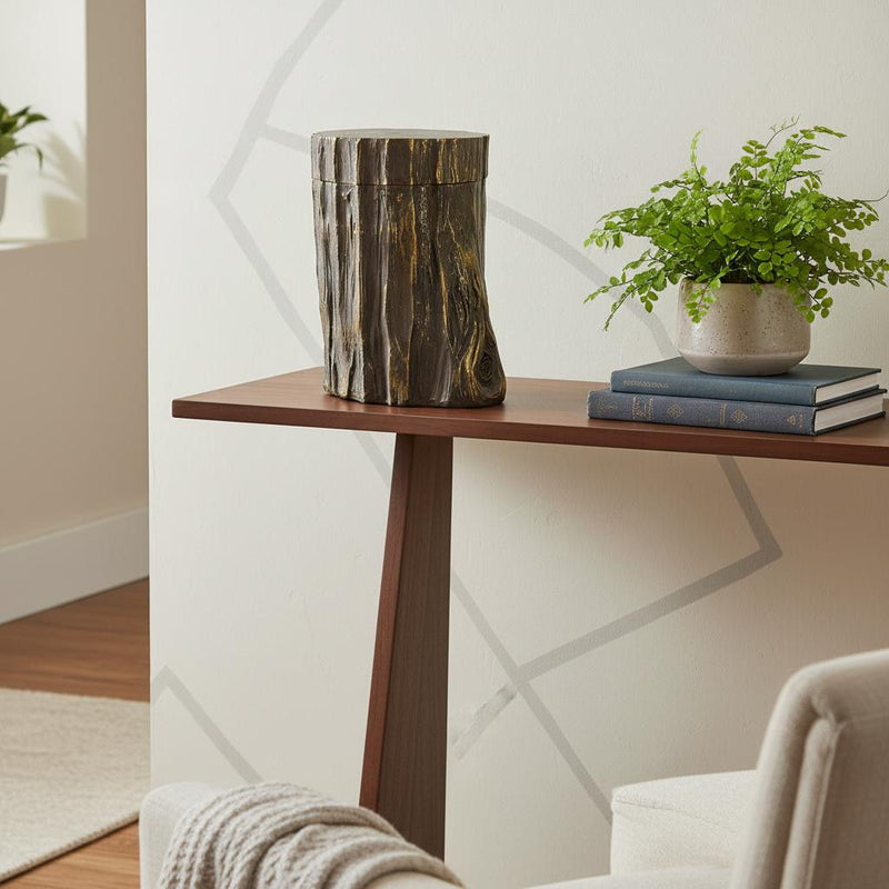 Modern Abstract Tree Stump Decorative Box - Brown / Gold
