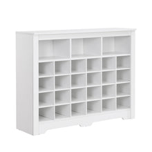 Load image into Gallery viewer, 24 Shoe Cubby Console, Shoe Cabinet - White
