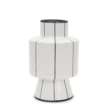 Load image into Gallery viewer, Striped Cylinder Table Vase (608359) - White / White
