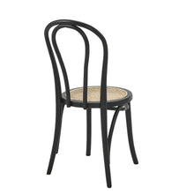 Load image into Gallery viewer, Solid Wood Rattan Curved Back Dining Side Chairs (Set of 2) - Black
