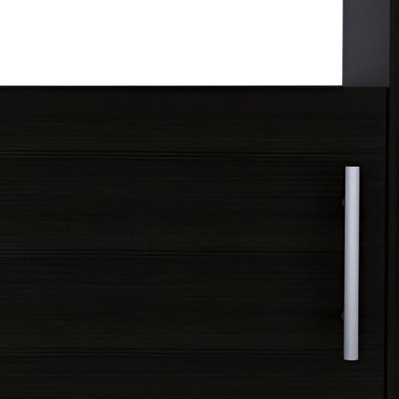 23" Faux Wood Nightstand With Storage - Black
