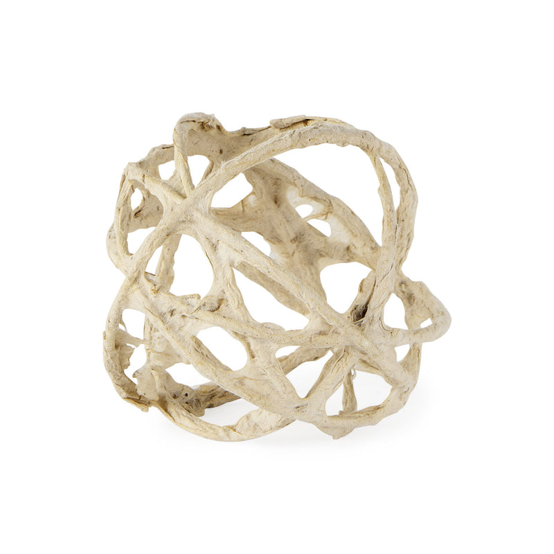 Mache Decorative Orb - Beige
