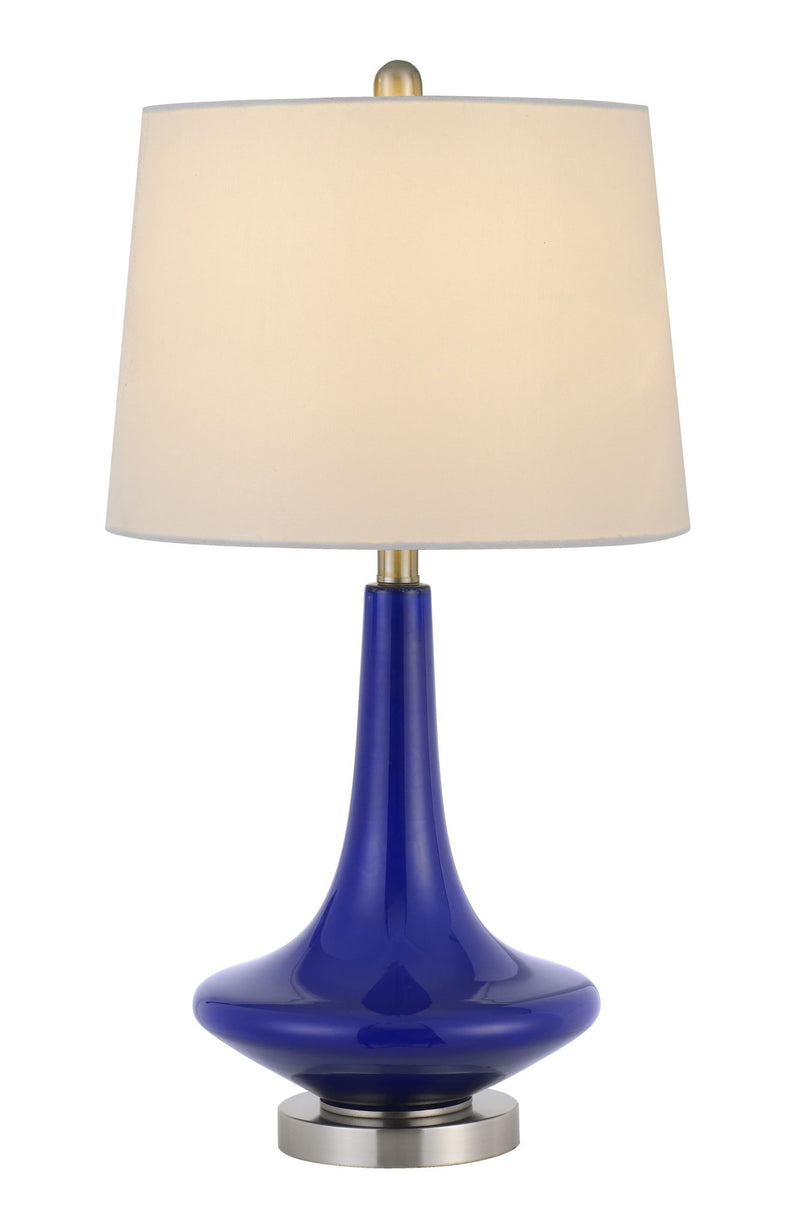 26" Metal Two Light Bedside Table Lamps With White Globe Shade (Set of 2) - Silver