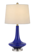 Load image into Gallery viewer, 26" Metal Two Light Bedside Table Lamps With White Globe Shade (Set of 2) - Silver
