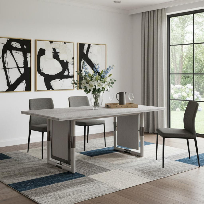 72" Wood Double Pedestal Base Dining Table - Natural