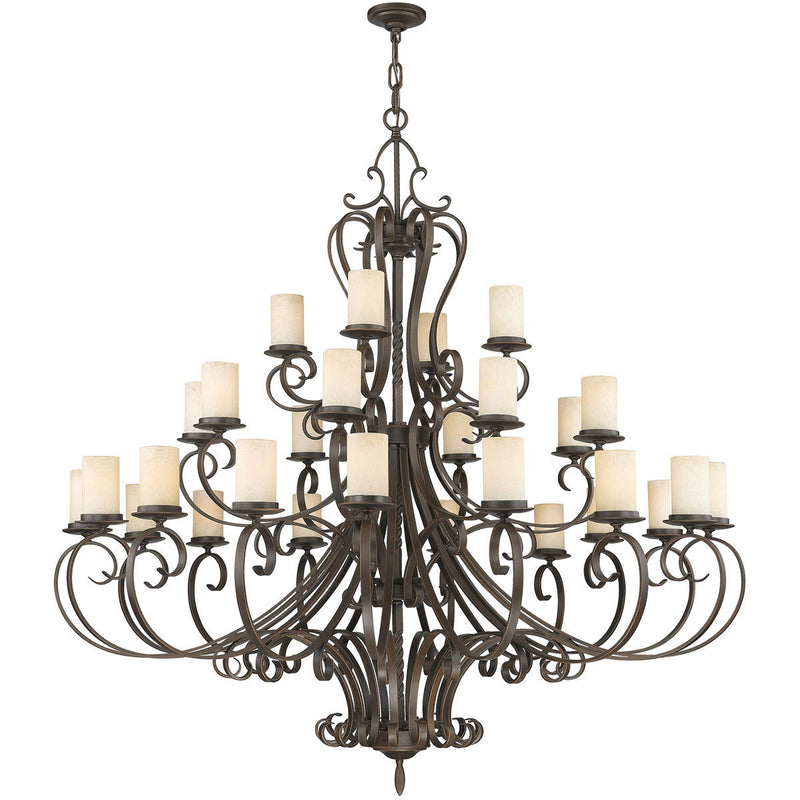 64" Multi Light Metal Dimmable Chandelier With Shades - Bronze