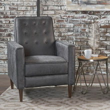 Load image into Gallery viewer, Macedonia - Mid Century Modern Button Tufted Fabric Recliner - Slate
