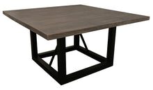 Load image into Gallery viewer, 72" Solid Wood And Iron Frame Base Square Dining Table - Dark Brown
