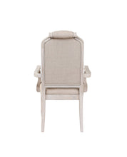 Load image into Gallery viewer, Tufted And Upholstered Fabric And Solid Wood Dining Arm Chairs (Set of 2) - Antiqued White
