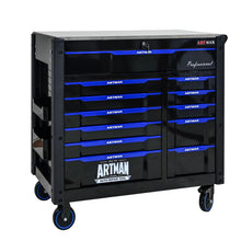 Load image into Gallery viewer, 12 Layer Drawer Multi Purpose Tool Cart With Wheels And Iron Top - Black / Blue
