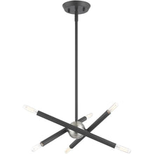 Load image into Gallery viewer, 15" Six Light Dimmable Chandelier With Shades - Gray
