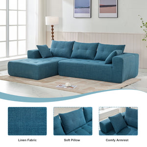 110*69" Modular Sectional Living Room Sofa Set, Modern Minimalist Style Couch, Installation-free sofa, Upholstered Sleeper Sofa for Living Room, Bedroom, Salon, 2 PC Free Combination, L-Shape, Linen