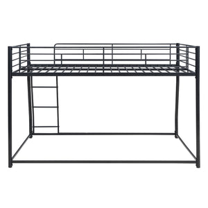 Metal Floor Bunk Bed, Full XL over Queen, Black