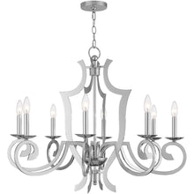 Load image into Gallery viewer, 28'' Eight Light Dimmable Chandelier With Shades - Silver
