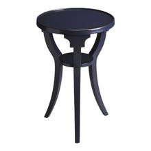 Load image into Gallery viewer, Wood And Solid Wood Round End Table With Shelf - Blue
