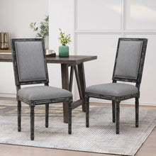 Load image into Gallery viewer, French Country Style Dining Chair With Upholstered Seating And Fluted Legs
