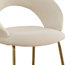 Load image into Gallery viewer, Boucle Metal Curved Back Dining Side Chair - White / Gold

