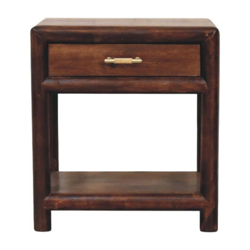 Solid Wood One Drawer Nightstand (738443) - Brown