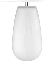 Load image into Gallery viewer, Glass Table Lamp With White Drum Shade - White
