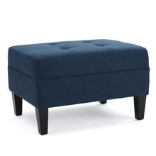 Load image into Gallery viewer, Foot Rest Under Desk Ottoman, Rectangle Foot Stool, Footrest Leg Rest For Sofa, Ottoman Rest Stools For Living Room Entryway - Navy Blue
