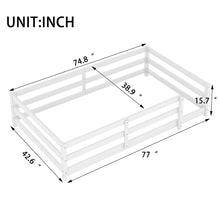 Load image into Gallery viewer, Twin Size Montessori Floor Bed With Fence - White
