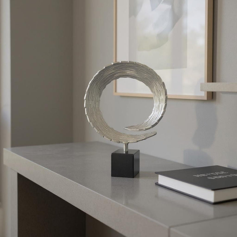 Marble Tabletop Sculpture (354695) - Black / Silver