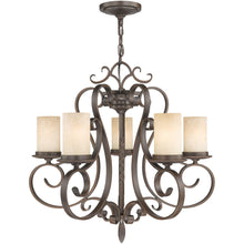 Load image into Gallery viewer, 25" Five Light Dimmable Chandelier With Shades - Bronze
