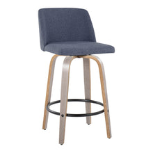 Load image into Gallery viewer, Toriano - Contemporary Fixed Height Counter Stool With Swivel &amp; Round Footrest (Set of 2)
