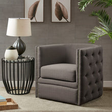 Load image into Gallery viewer, Capstone - Swivel Barrel Chair With Nailhead Accents And Button Tufting
