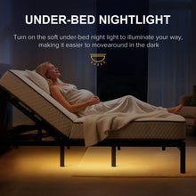 Load image into Gallery viewer, Adjustable Bed Frame With Massage Head &amp; Foot Incline, Wireless Remote, USB Ports, LED Night Light
