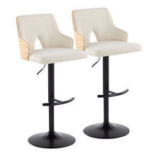 Load image into Gallery viewer, Stella - Contemporary Adjustable Barstool Stool With Swivel And Rounded T Footrest (Set of 2)
