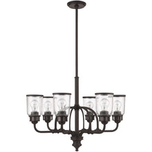 Load image into Gallery viewer, 27'' Six Light Dimmable Chandelier With Shades - Bronze
