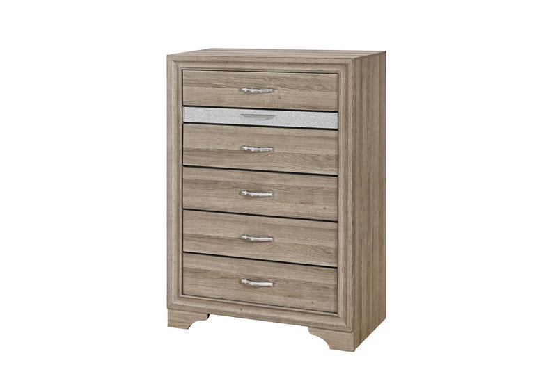 Wood Five Drawer Dresser - Natural