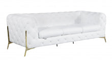 Load image into Gallery viewer, Italian Leather Sofa / Silver Legs - White
