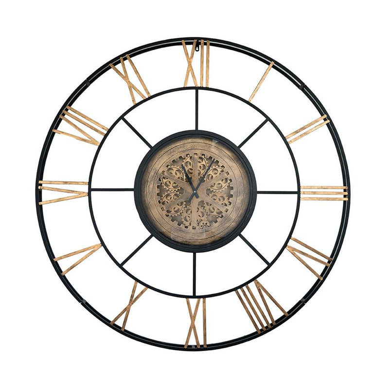 Circle Analog Exposed Gear Wall Clock (485979) - Copper