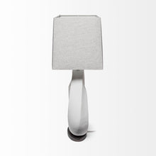 Load image into Gallery viewer, Geometric Table Lamp With Gray Shade - White
