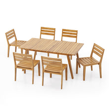 Load image into Gallery viewer, Outdoor 7 Pieces Outdoor Dining Set - Teak
