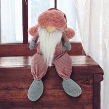 Load image into Gallery viewer, Fabric Standing Gnome - Pink / Gray / White
