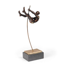 Load image into Gallery viewer, Pole Vaulting Man Tabletop Sculpture - Bronze
