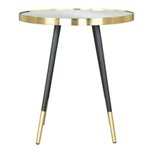 Load image into Gallery viewer, 20" Mirro Glass And Iron Round End Table - Black
