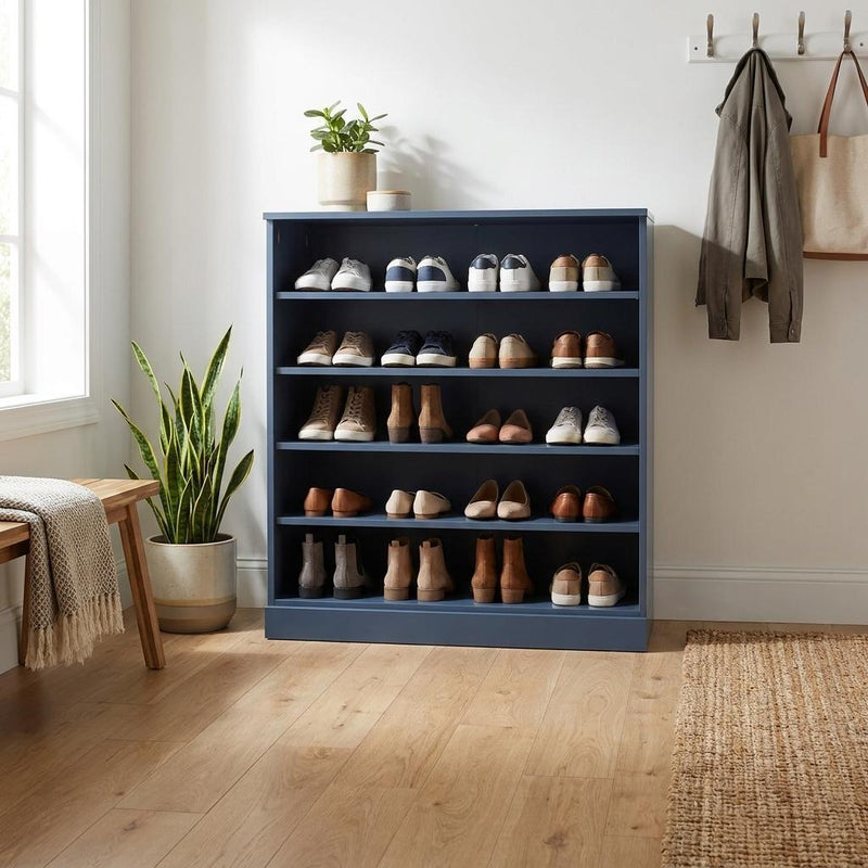 Twenty Pair Solid Woodshoe Storage Cabinet (752327) - French Blue