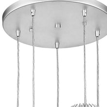 Load image into Gallery viewer, Five Light Acrylic And Steel Shade Hanging Globe Light - Silver
