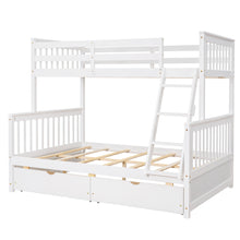 Load image into Gallery viewer, Twin-Over-Full Bunk Bed with Ladders and Two Storage Drawers (White){old sku:LT000165AAK}
