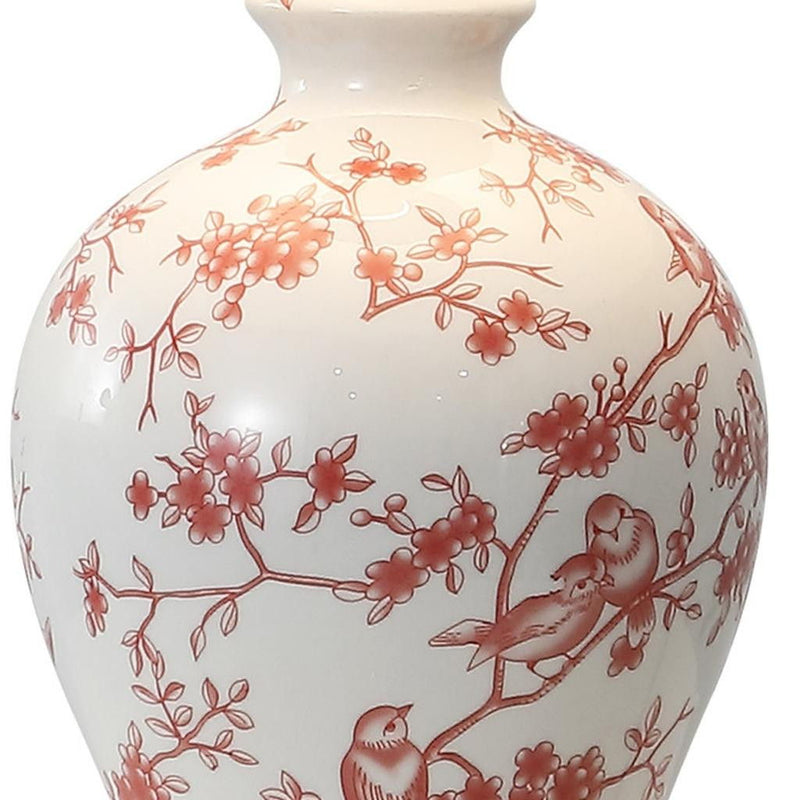 24" Urn Table Lamp LED With Empire Shade - White
