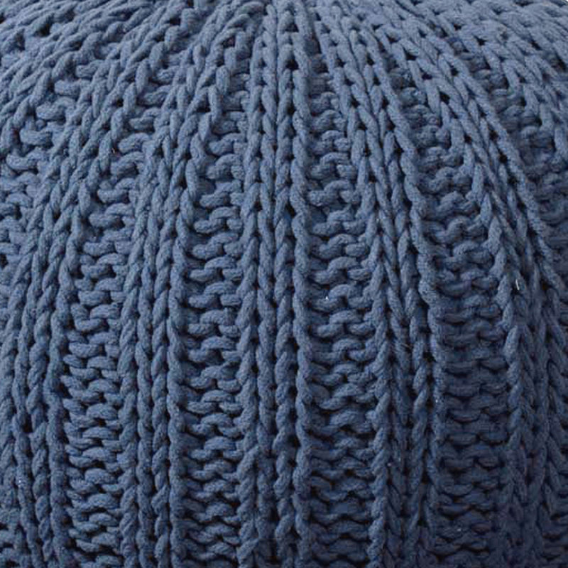 Cotton Round Ottoman 20" - Blue
