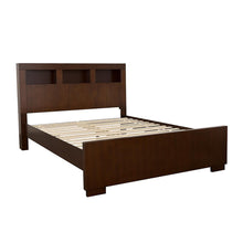 Load image into Gallery viewer, Queen Bed With Bookcase Headboard - Brown

