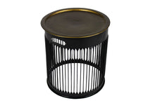 Load image into Gallery viewer, Iron Round Drum End Table - Brass

