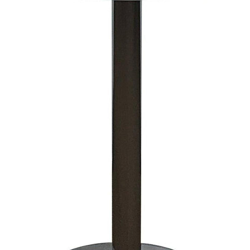 36" Wood And Metal Pedestal Base Round Top Dining Room Table - White